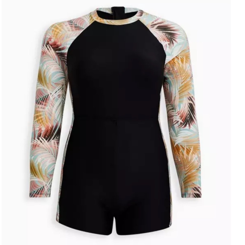 Torrid Green Leaf Active Swim Rash Guard Size 00 (10) NWT - Picture 5 of 12